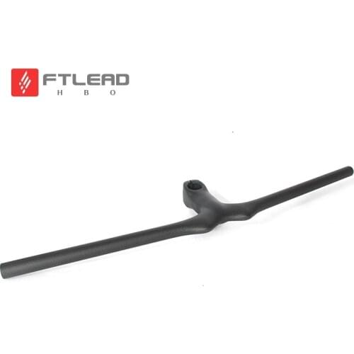 NO LOGO Mountain bike full carbon fibre handlebar carbon bicycle handlebar and Stem integratived 600-720x90-120mm YT691