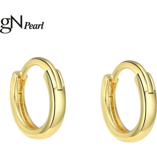 GN Pearl Simple Hoop Stud Earrings for Women Girls Gold Color Jewelry Fashion Accessories Round Ear Buckle Gifts