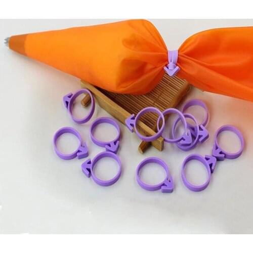 10PCS Silicone Retaining Ring Holder Pastry Bags Cable Tie Sealing Ring Fix Flower Bag Retaining Ring Cake Decorating Tools