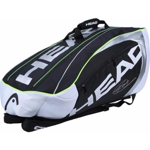 Head Tennis Bag Djokovic Autograph Racket Bag For 6-9 Racquete Large Capacity For Adults Men Backpack Handbag Sports Accessories
