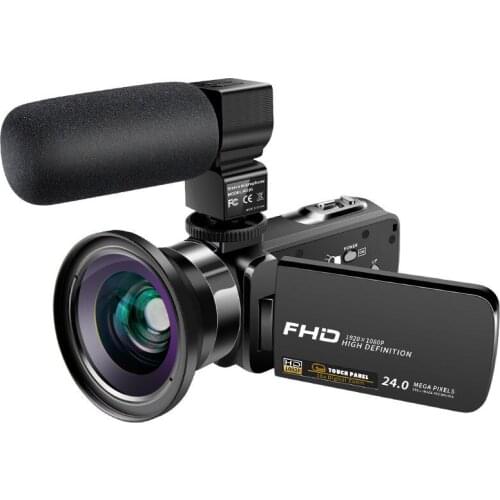 1080P Full HD Camcorder Remote Control Infrared Night Vision Free microphone, camera bag and charger waterproof 、lightweight