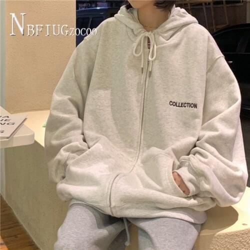 Thin Long Sleeve Hooded Women Coat 2020 Autumn New Bf Style Students Female Jacket