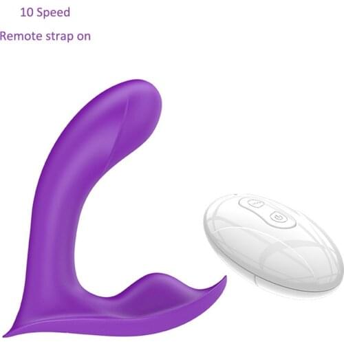 10 Speed Vibrating Panties Strapless Strapon Wireless Remote Control Vibrator, G Spot Dildo Panty Vibrador Sex Toys For Woman