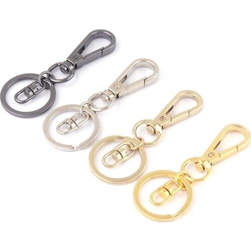 30mm Gold/Silver Lobster Swivel Claw Clasps with Key Ring,Swivel Strap Hook Keychains Purse Snap Clasps Handbag Supplies DIY