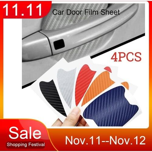 4Pcs/Set Car Door Film Sheet Handle Scratch Sticker Scratch Protector Cover Car Scratch Protector Sticker Exterior Accessories