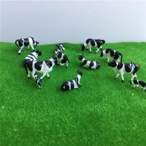 50pcs 1:87 HO Scale Model Cows Miniature Farm Animal Model Cow For Model Railway Layout Different Different Postures