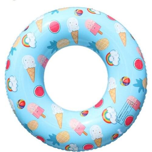 80cm Ice Cream Pattern Pool Float Inflatable Circle Swimming Ring for Kids Adult Floating Seat Summer Beach Party Pool Toys