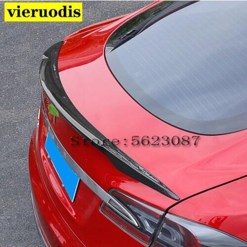 Car Styling For Tesla Model S 4 Door Sedan 2012 2013 2014 2015 2016 Auto Carbon Fiber Rear Boot Trunk Wing Lip Spoiler
