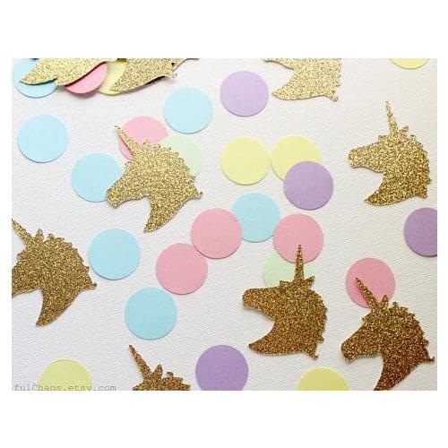 Glitter unicorns first BIRTHDAY Die Confettis Baby Shower baptism wedding bridal party Table decor scrapbook favors