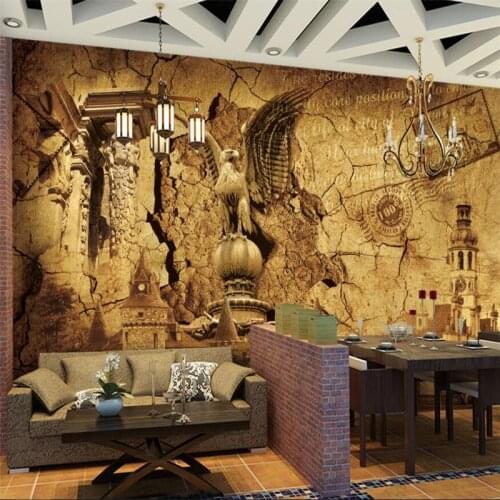 Wellyu Customized large mural environmental protection 3d wallpaper European medieval retro living room background wallpaper