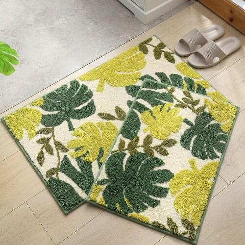 Home Bath Mat Non-slip Bathroom Carpet Soft Rug Mat Kitchen Toilet Floor Decor Non-slip Mat Flower Carpet