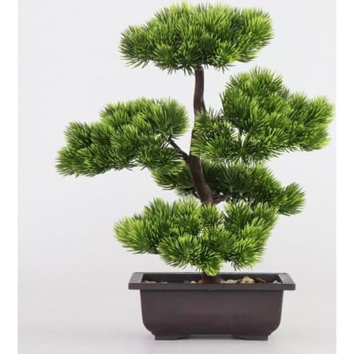 Artificial Plant Bonsai Realistic Beautiful Ornamental Simulation Pine Needles Cypress Plants Bonsai for Home Garden Decoration