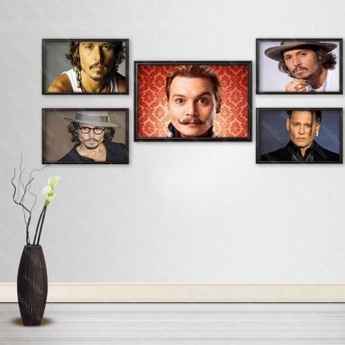 Famous Actors Johnny Depp Cloth Silk Canvas HD Poster Home And Bedroom Decoration Wall Fabric Poster Custom Print More Size