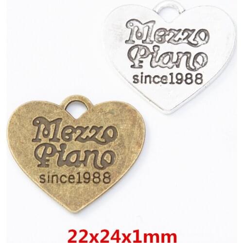 25 pieces of retro metal zinc alloy love pendant for DIY handmade jewelry necklace making 7942
