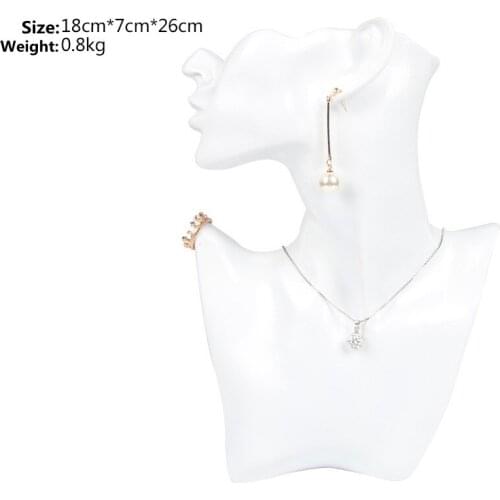 Hot Selling 18*7*26CM Mannequin White Necklace Jewelry Pendant Display Stand Holder Show Decorate Jewelry Shelf Display