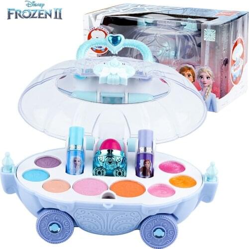 Disney Newest princess girls frozen 2 elsa anna Makeup Makeup cars kids Predend Play Cosmetics Set Eyeshadow Cosmetic Toy gift