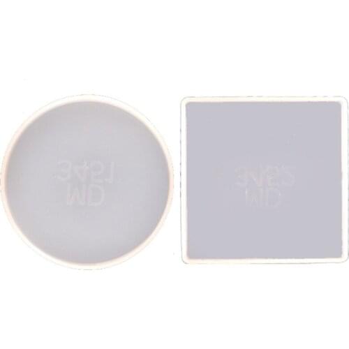 2Pcs Round Square Coaster Resin Mold Kit Geode Agate Resin Coaster Molds Tools Dropship