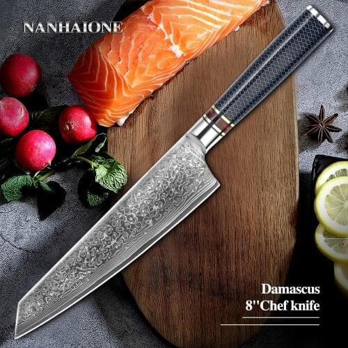 Kitchen Knives Sets Damascus Steel Sharp Chef Utility Santoku Premium G10 Handle For Vegetables Meat
