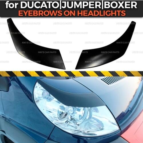 Eyebrows on headlights case for Citroen Jumper 2006-2013 ABS plastic cilia eyelash molding decoration car styling tuning