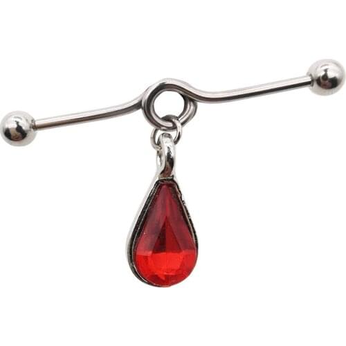 New arrival pink scaffold barbells 1 Pair surgical Stainless Steel big cross dangle industrial barbell piercing