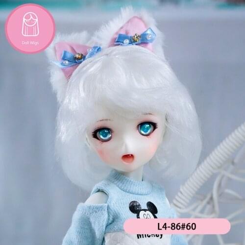 Wig For Doll BJD Wig 18-19cm 1/4 High-temperature Natural Wig 7-8inch Size Short Hair Doll Accessories Anime Figure