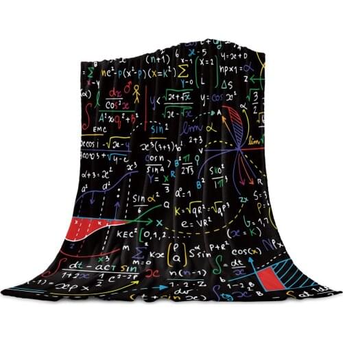 Mathematics Formula Chart Throw Blanket for Sofa Christmas Decoration Bedspread Portable Microfiber Flannel Blanket