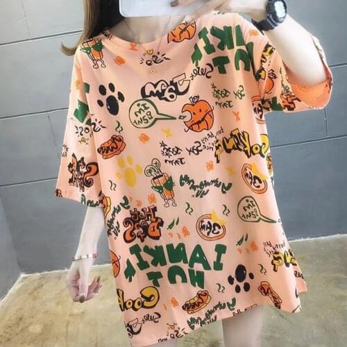 Size 10XL 150KG Women Summer t shirt Cartoon Print Femme tee O Neck Big Tops Plus Size Women t shirt