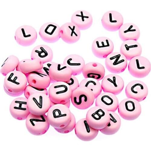 Mixed Acrylic Beads 4x7mm Flat Round Alphabet Beads "A-Z" Letter Spacer Beads For Jewelry Making Pacifier Clip DIY Accessories