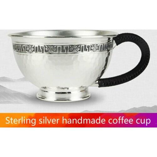 Silver Cup 999 Silver Fashion Coffee Cup Handmade Hammer Tea Cup Household Silver Water Cup