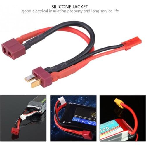 Silicone T Male to T Female Cable Deans T Plug with JST Plug Power Cable 18AWG Wire for Remote Control Airplane Car Boat
