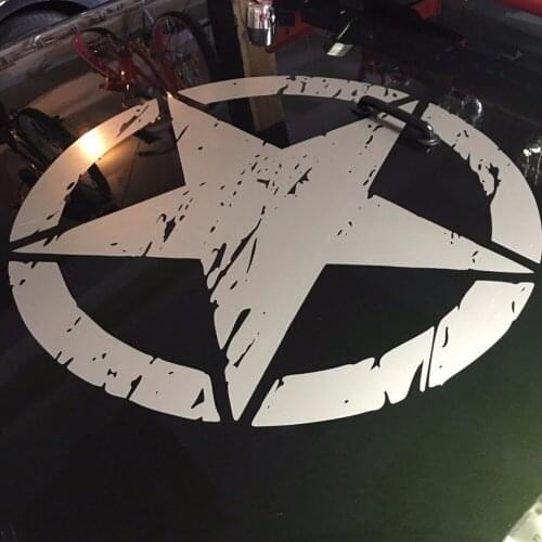 New Style Fashion Durable Army Star Distressed Decal Large 20" Approx Vinyl Military Hood Graphic Body 50CM Fits For Jeep