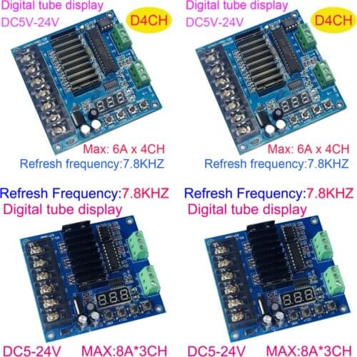 WS-DMX-D3CH/D4CH DC5-24V 12V LED RGB Controller 3CH 4CH DMX512 Decoder Dimmer Drive for LED Strip lights lamp