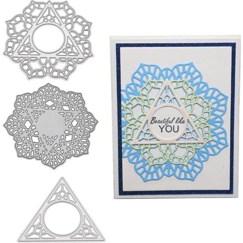 Triangle Flower Dies For Card Making,URYKE Metal Die Cuts Die Cut for DIY Embossing Stencil Scrapbooking Birthday Decor New 2020