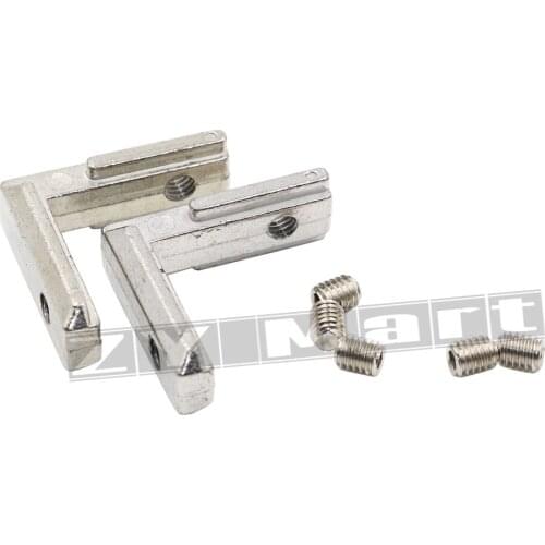 20pcs T Slot L-Shape 2020 Aluminum Profile Interior Corner Connector Joint Bracket for 2020 Alu-profile (with M4 screws)