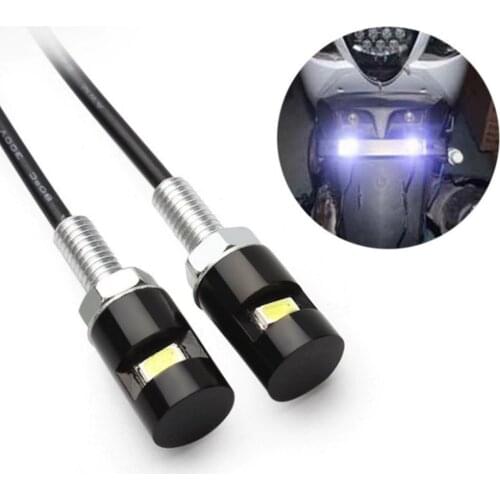 Universal 2Pcs 12V LED Motorcycle Car Number License Plate Bolt Screw Light Lamp For Car & Motorcycle Universal 1Pcs 12V LED M