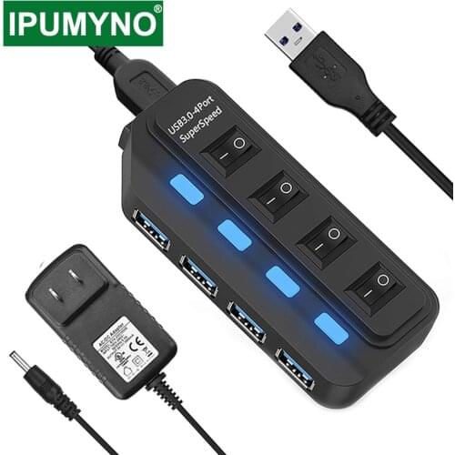 USB HUB 3.0 4 7 Port Multi Usb Splitter With Power Adapter For Xiaomi Macbook Air Pro Computer Pc Laptop Accessories Hub 3 Usb