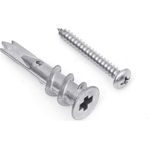 120pcs/set Screws Zinc Alloy Self Drilling Board Drywall Hollow-wall Anchors M4.2 Tapping Screw Kit With Storage Box