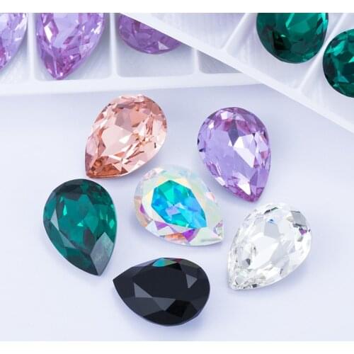 Bright Crystal Drop k9 Glass Rhinestone Accessories Craft Gem Christmas Clothing Dress Jewelry Decoration for Diy Beads Craft