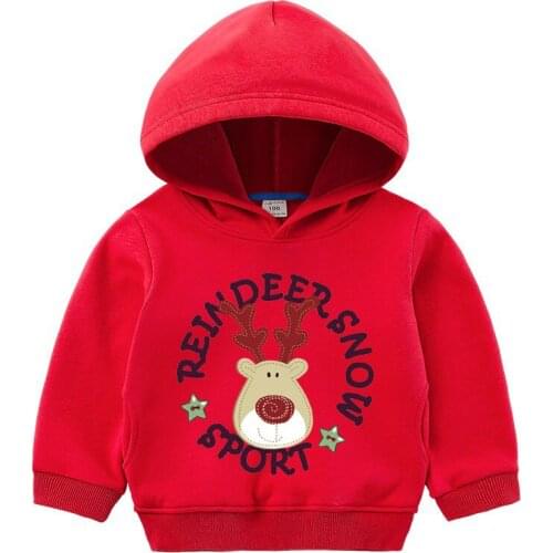 1~12 year Autumn Winter children clothing Plus Velvet Christmas deer shirt coat cartoon anime blouse sweater girl boy clothes