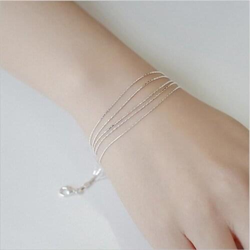 New Arrival Lady Silver 925 Sterling Bracelets Girl Jewelry Trendy Multi-Line Bracelet Silver Accessories Female Bijou