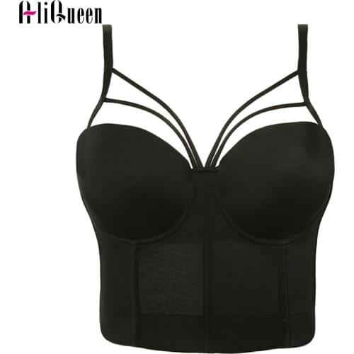 Female Sexy Fashion Functional Bra Wrap Tops Women Bustier Slim Crop Tops Women White Black Halter Vest Top Summer 2019 Bras Top