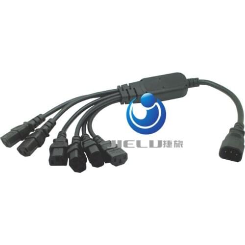 1 pcs ,IEC 320 C14 Male Plug to 6XC13 Female Y Type Splitter Power Cord , C14 to 6 x C13,10A,250V