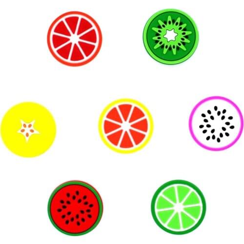 1pcs Shoe Decoration Buckle Charms half-side fruit kiwifruit water melon pitaya lemom Jibz for croc Bracelets Gifts drop shipp