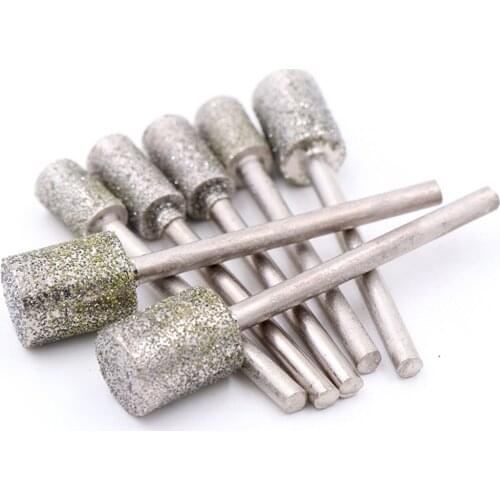 10PCS 0.5mm-10mm Diamond Burr Grinding Engraving Bit 2.35/3mm Shank for Dremel Rotary