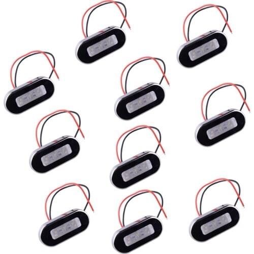 10pcs/Set Universal 12V DC Marine Boat White 3-LED Courtesy Lights Stair Deck Garden Lamp for Vehicles Trailer Truck