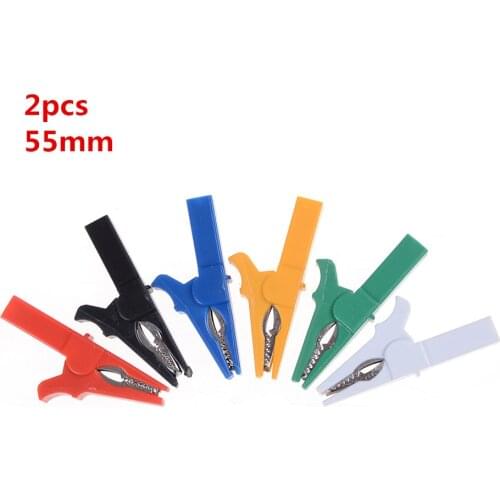2pcs/lot 55mm Alligator Clips Crocodile Clips Cable Lamp For Banana Plug Connector
