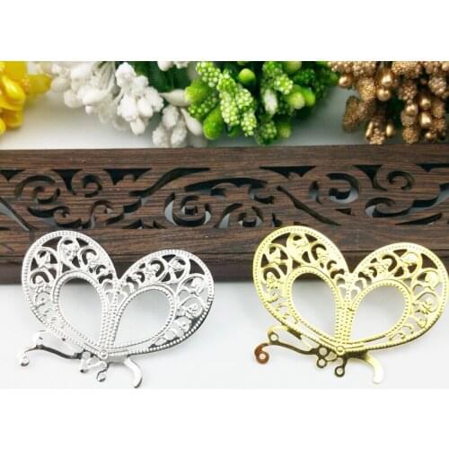 20pcs 33x46mm Filigree Wraps Metal Charms For Embellishment Scrapbook DIY Jewelry Metal Craft Wraps