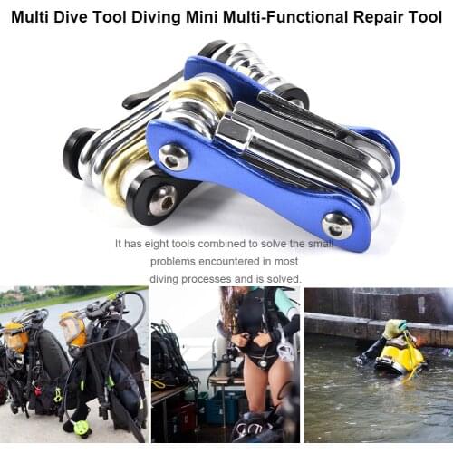 8in1 Multi-Functional Diving Tool Scuba Dive Snorkeling Wrench Folding Allen Key Wrench Emergency Repair Tool Diving Accessries4