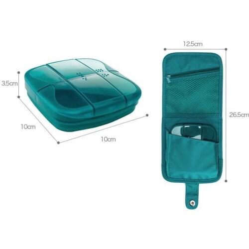Travel First-Aid Medicine Pill Tablet Organizer Storage Case + Pouch BU