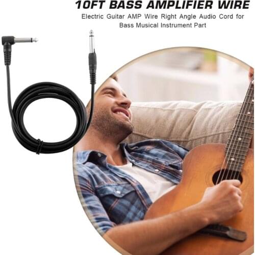 3m Electric Guitar Amplifier Cable 10ft Bass Right Angle Stereo Audio AMP Cord Wire Musical Instrument Parts Accessories